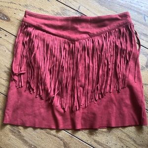 Mini skirt with fringe